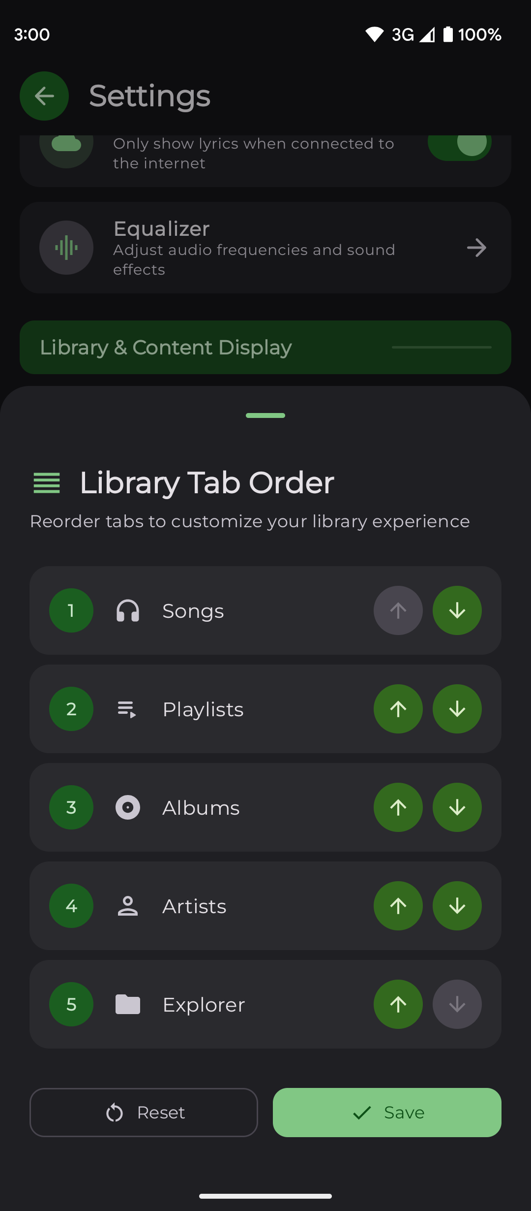 Rhythm Library Tab Order