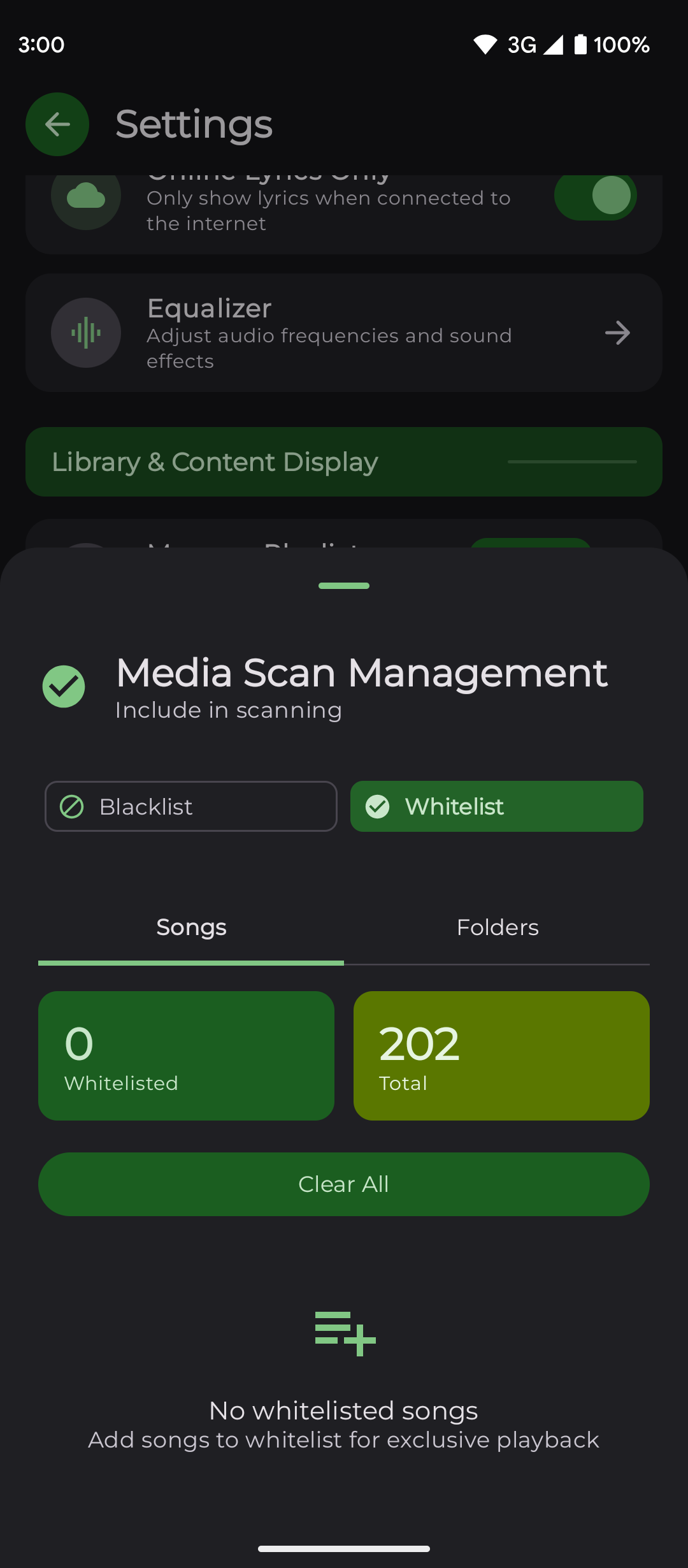 Media Scan Whitelist