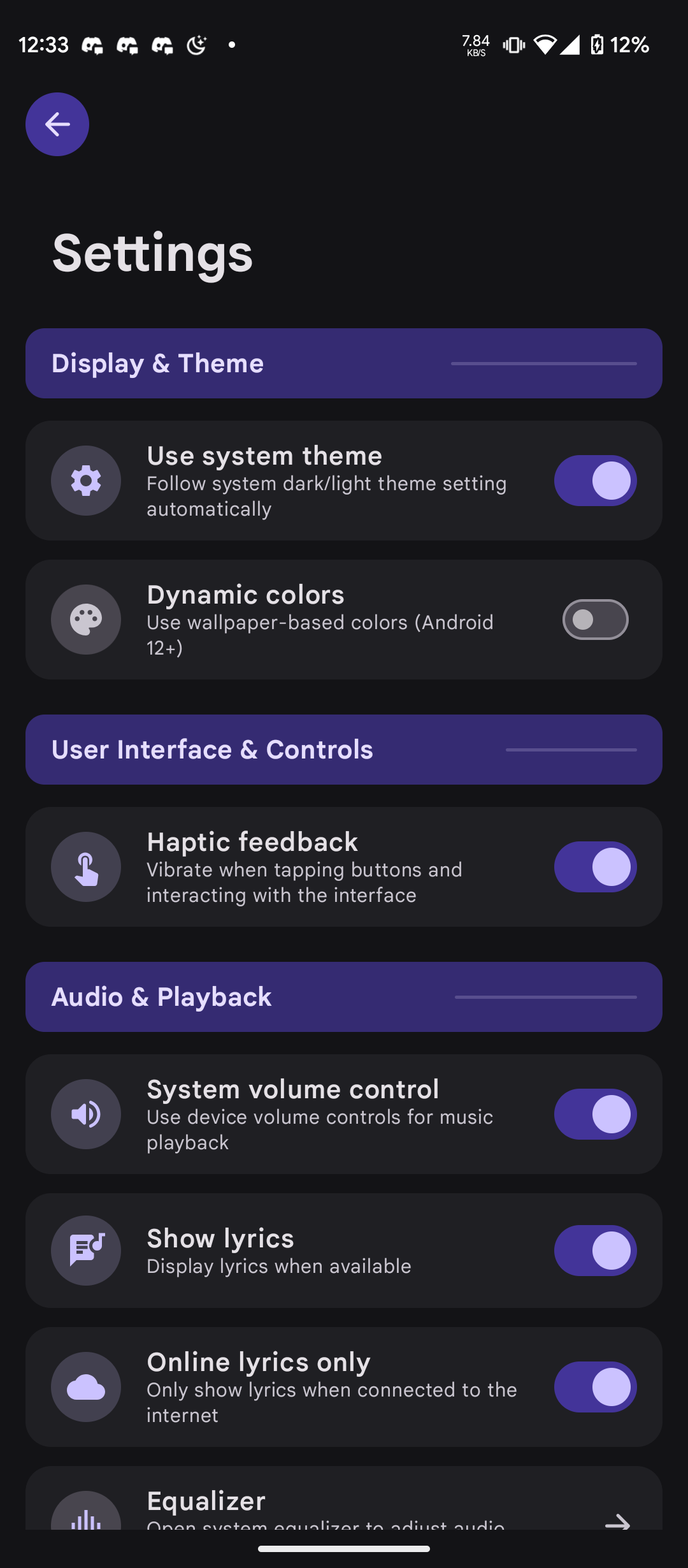 Rhythm Settings