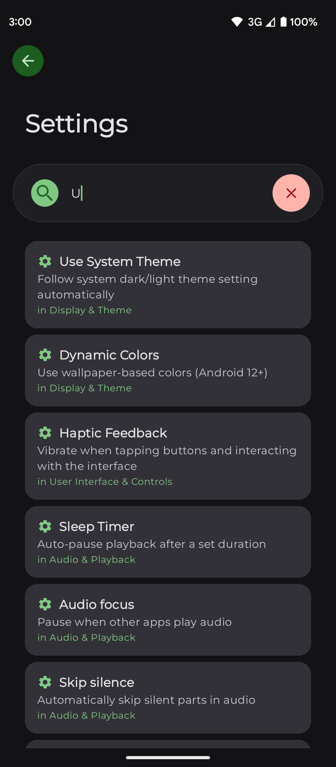 Rhythm Settings Search